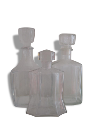 Lot de flacons anciens en verre