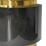 Bar in black lacquer and gilded brass by Jean-Claude Mahey for Maison Romeo.