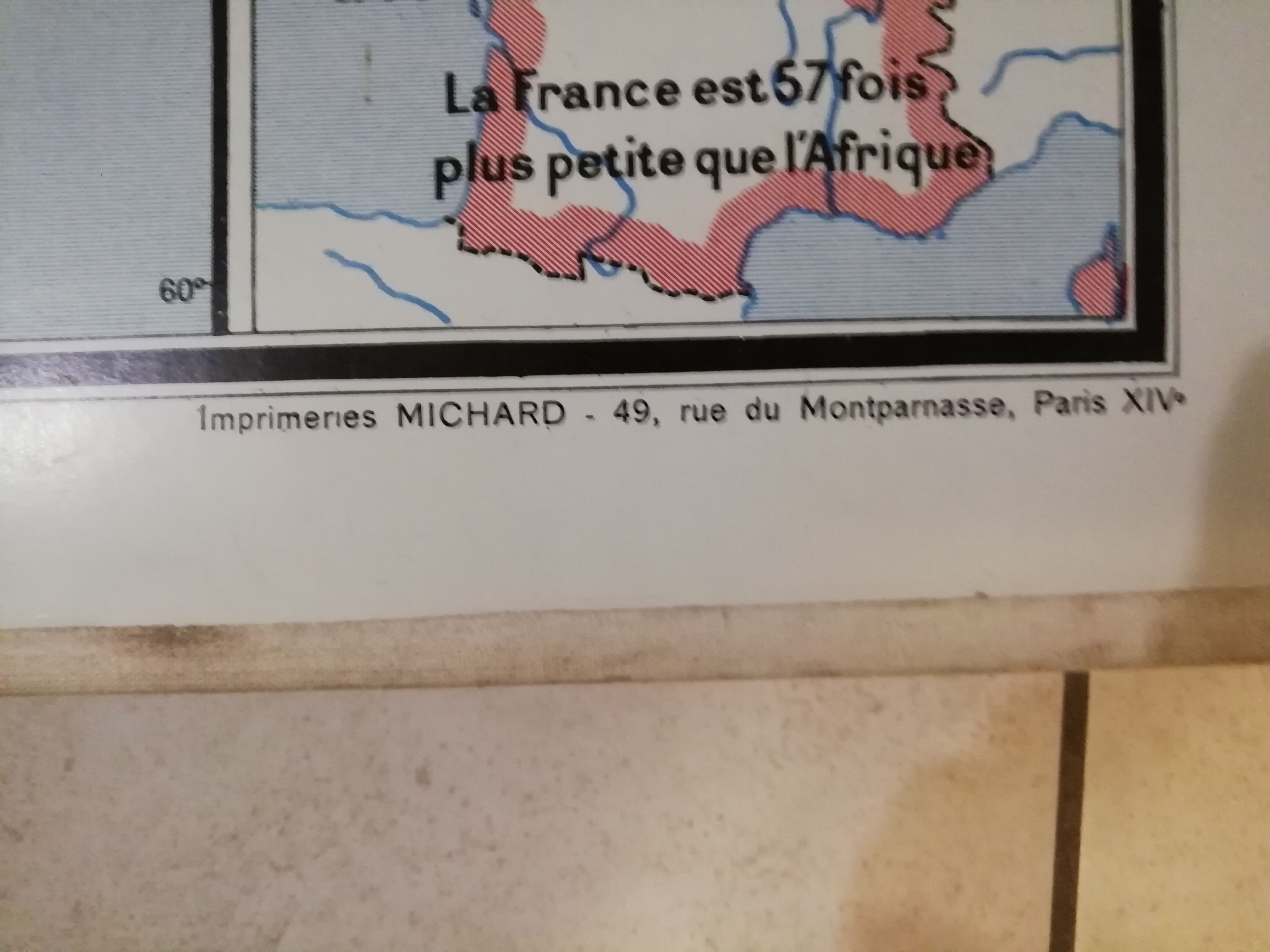 Vidal-Lablache educational wall map of the 1950s