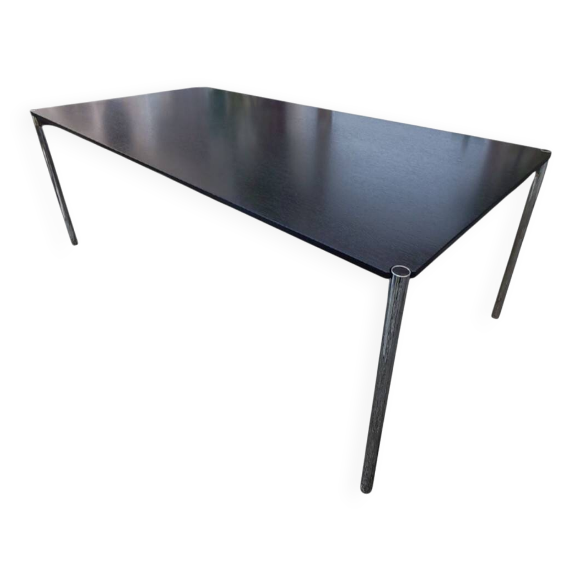 USM Haller desk table – black oak veneer top