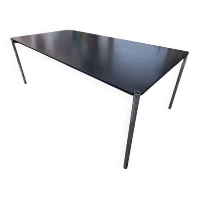 Table bureau USM Haller – plateau plaqué chêne noir