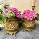 Pair of caches pots in brass repelled nineteenth century