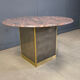 Vintage round granite and brass centre table by Belgochrom, 1970s