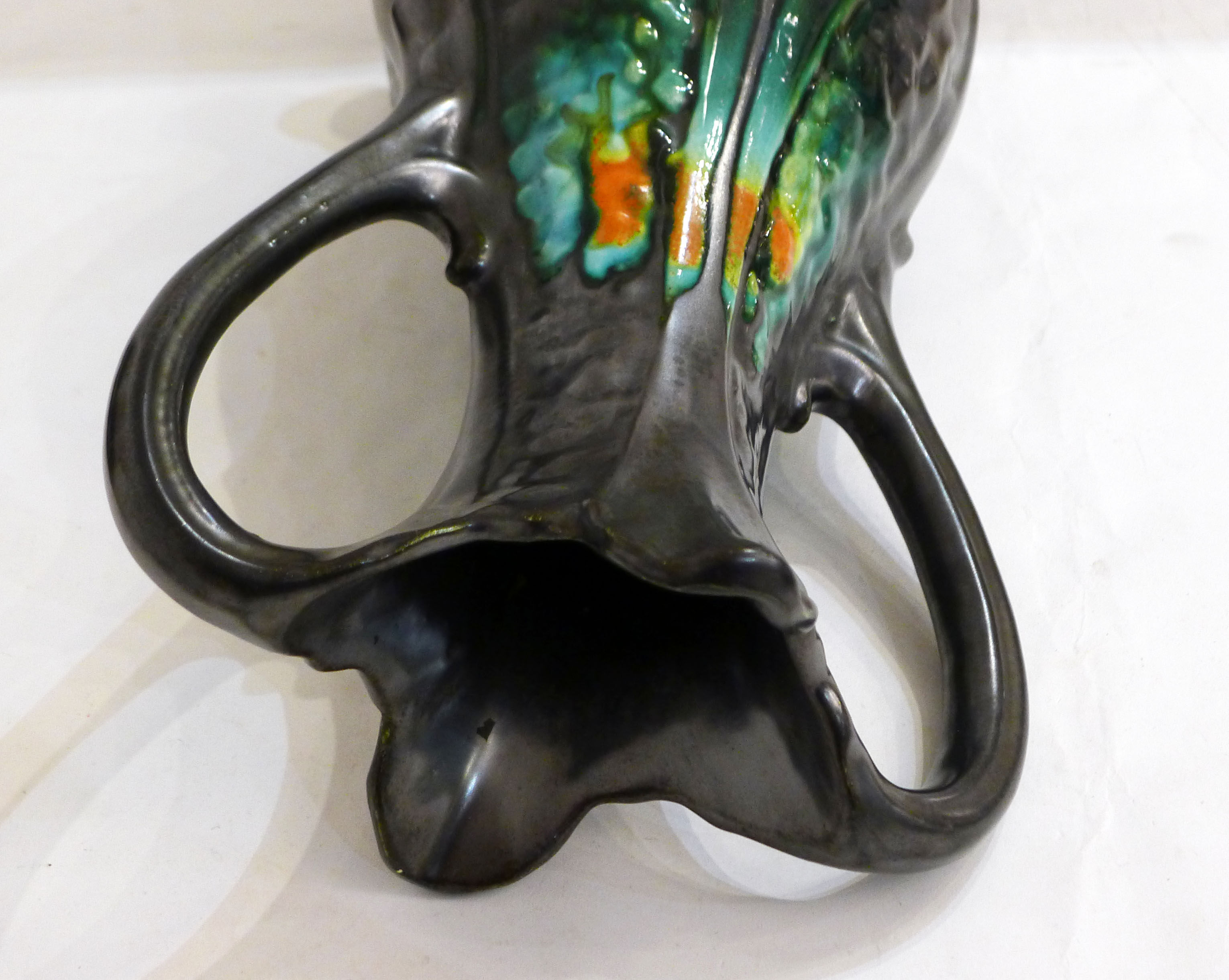 Amphora vase in metallic stoneware