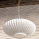 Vintage Scandinavian pendant light in opaline glass and brass, circa 1950, spirit.
