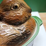 Ceramic hare or rabbit terrine,