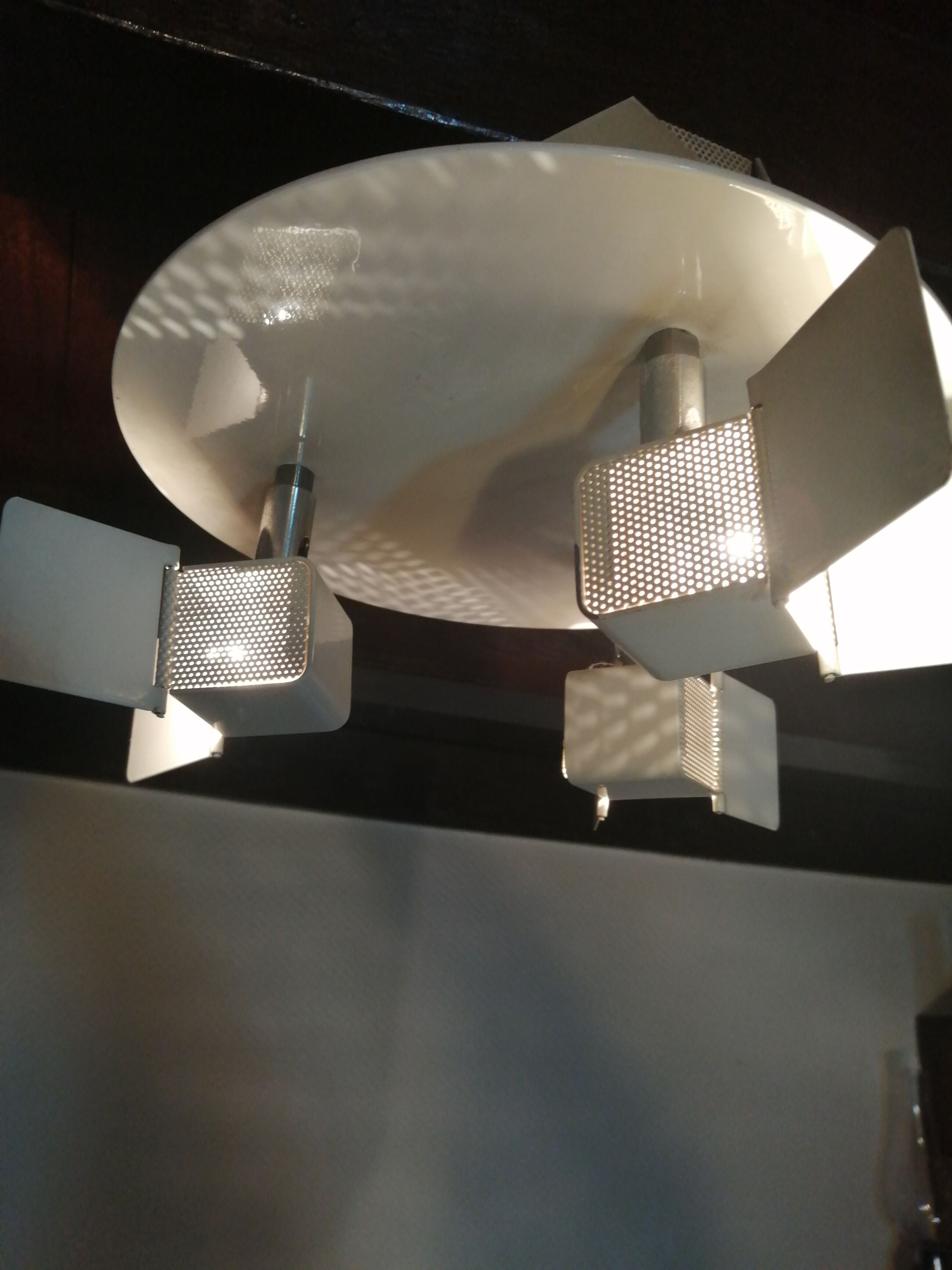 Ceiling lamp 3 adjustable metal lamps vintage 1980