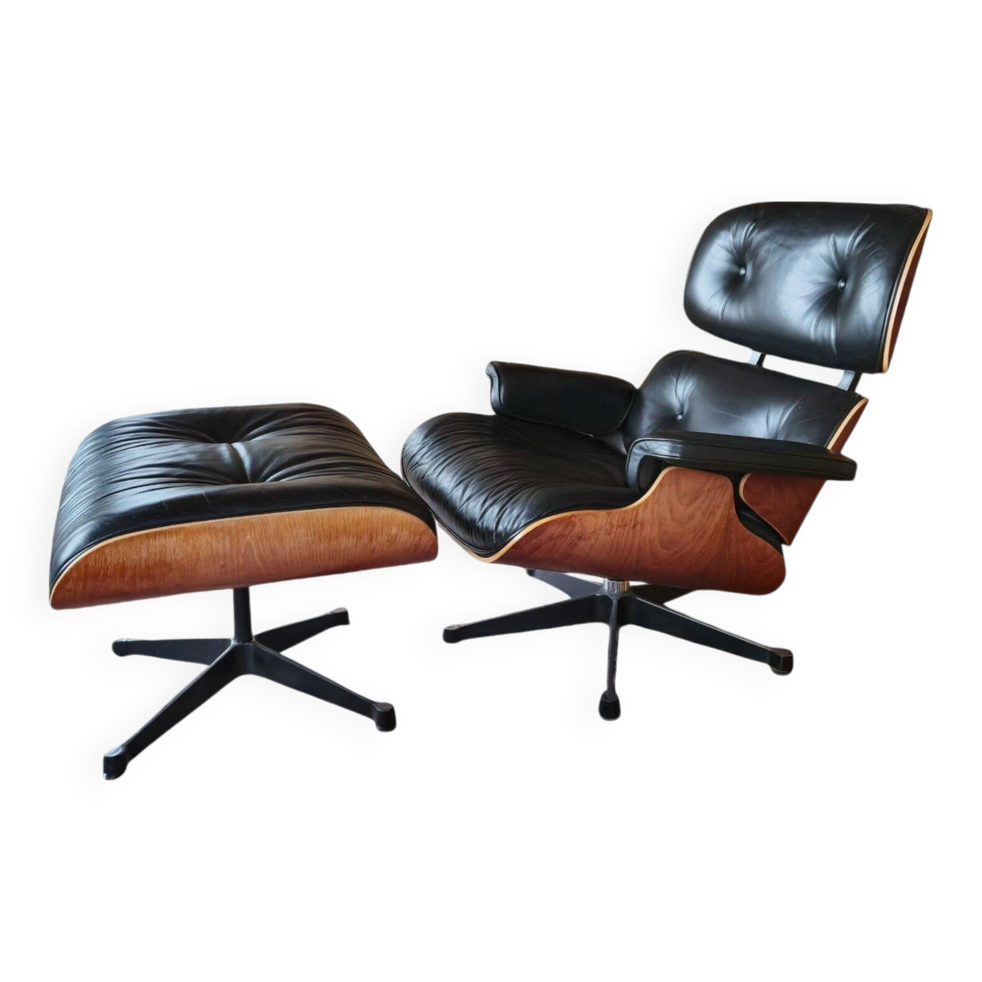 Vitra - Charles & Ray Eames - Fauteuil lounge avec ottoman (2) - Modèle 670 & 671