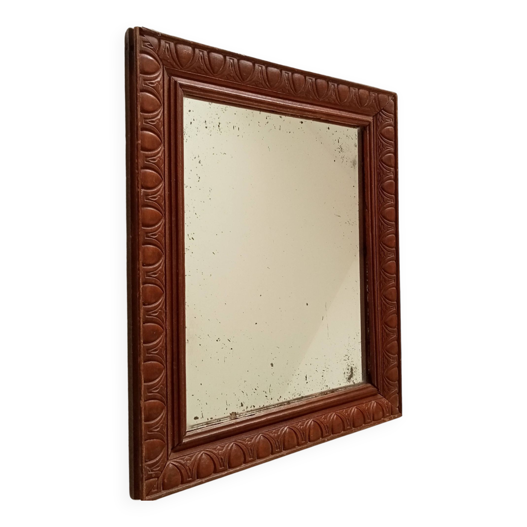 Old carved wooden mirror 38*32cm