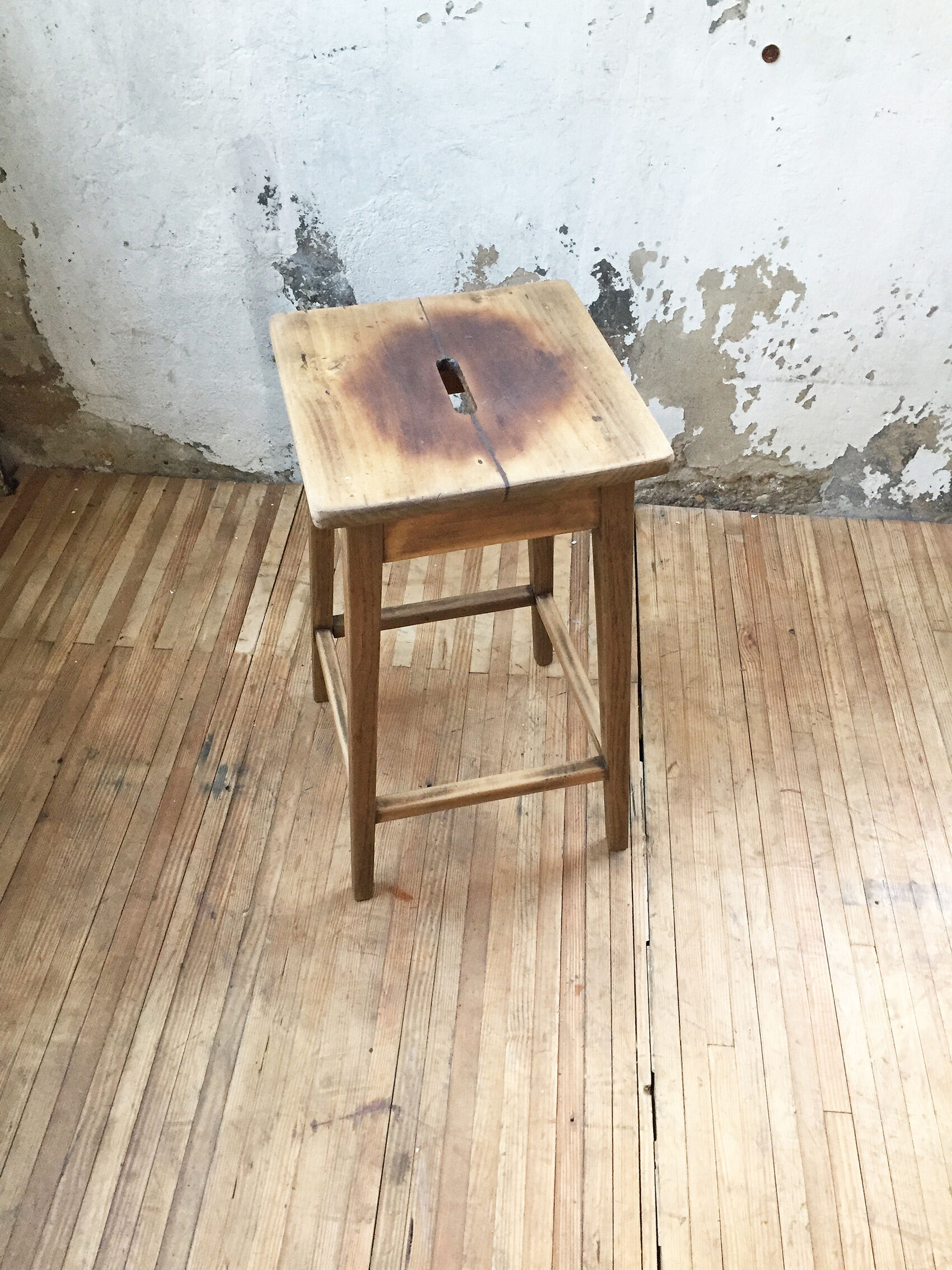Oak workshop stool