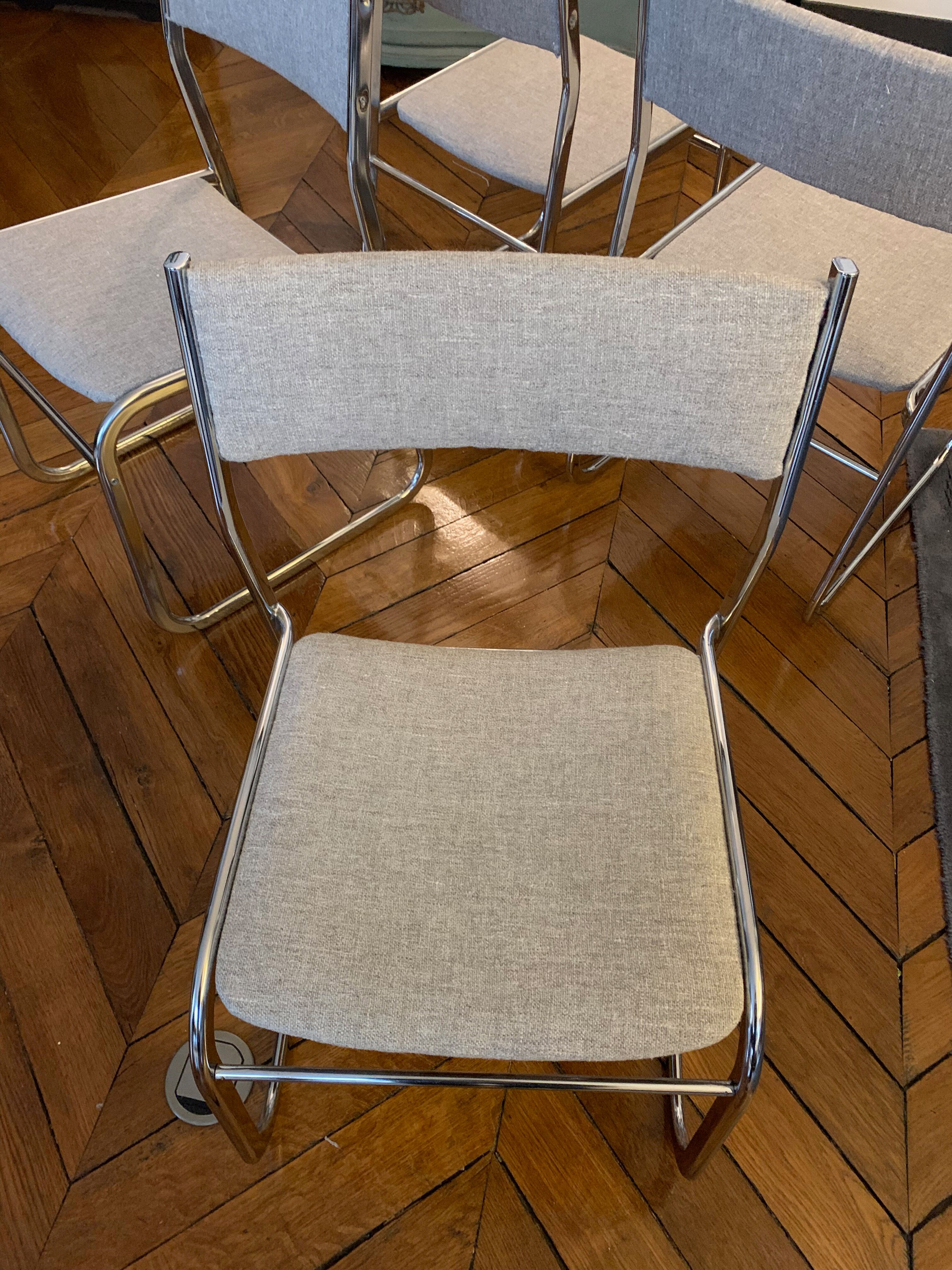 4 sled chairs design 70s, perfect condition