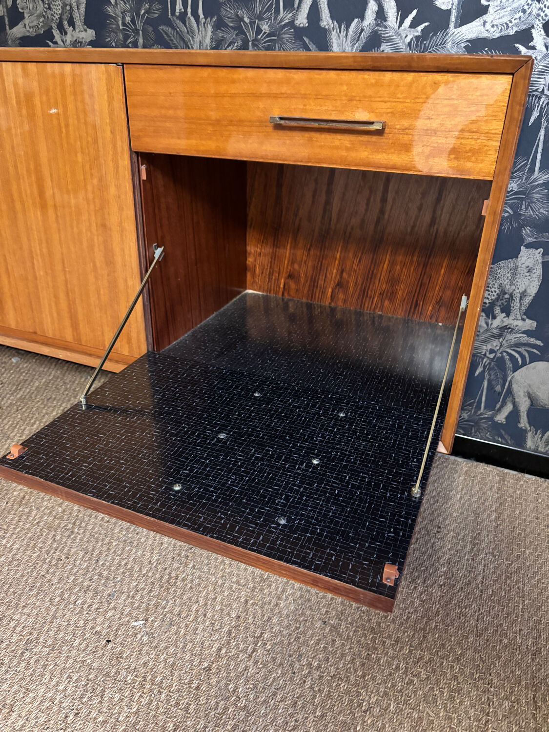 Varnished mahogany enfilade 1960