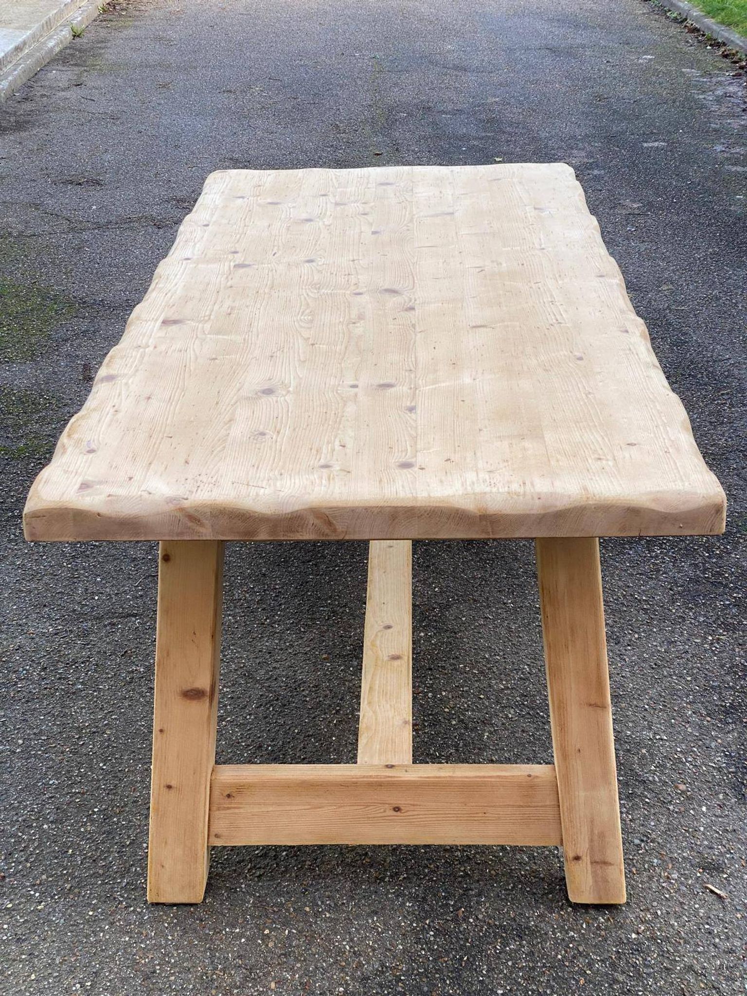 Table de ferme Georges Robert 1960 rénovée en pin massif brut 200cm