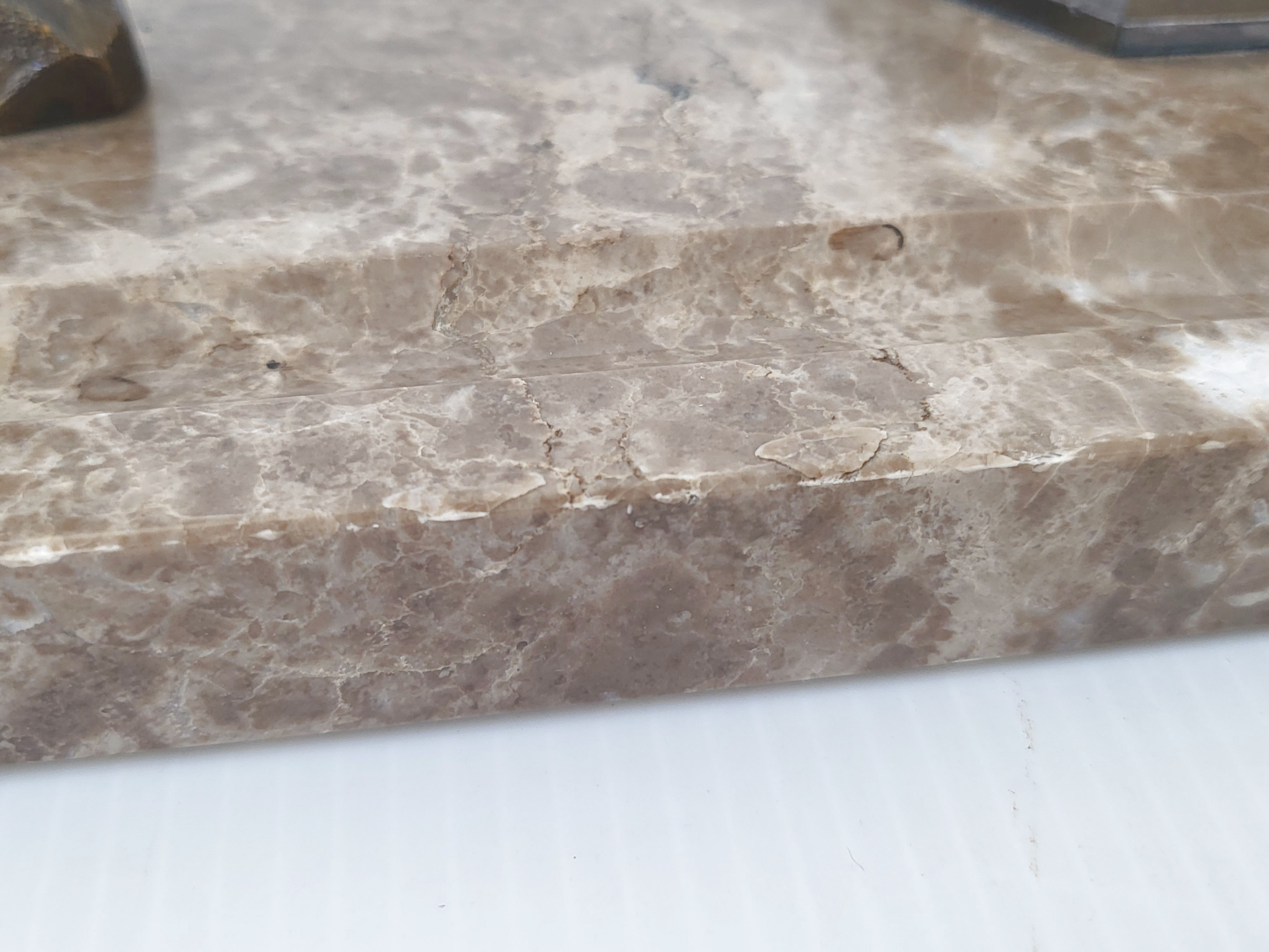 Art Deco marble inkwell & regulates