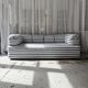 Vintage black and white striped sofa bed