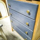 Vintage blue secretary and raw wood