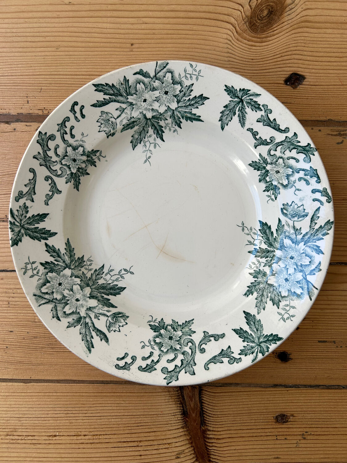 Set of 5 antique deep plates "Terre de Fer"