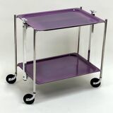Desserte roulante table pliante bar stratifié couleur violine - textable platex