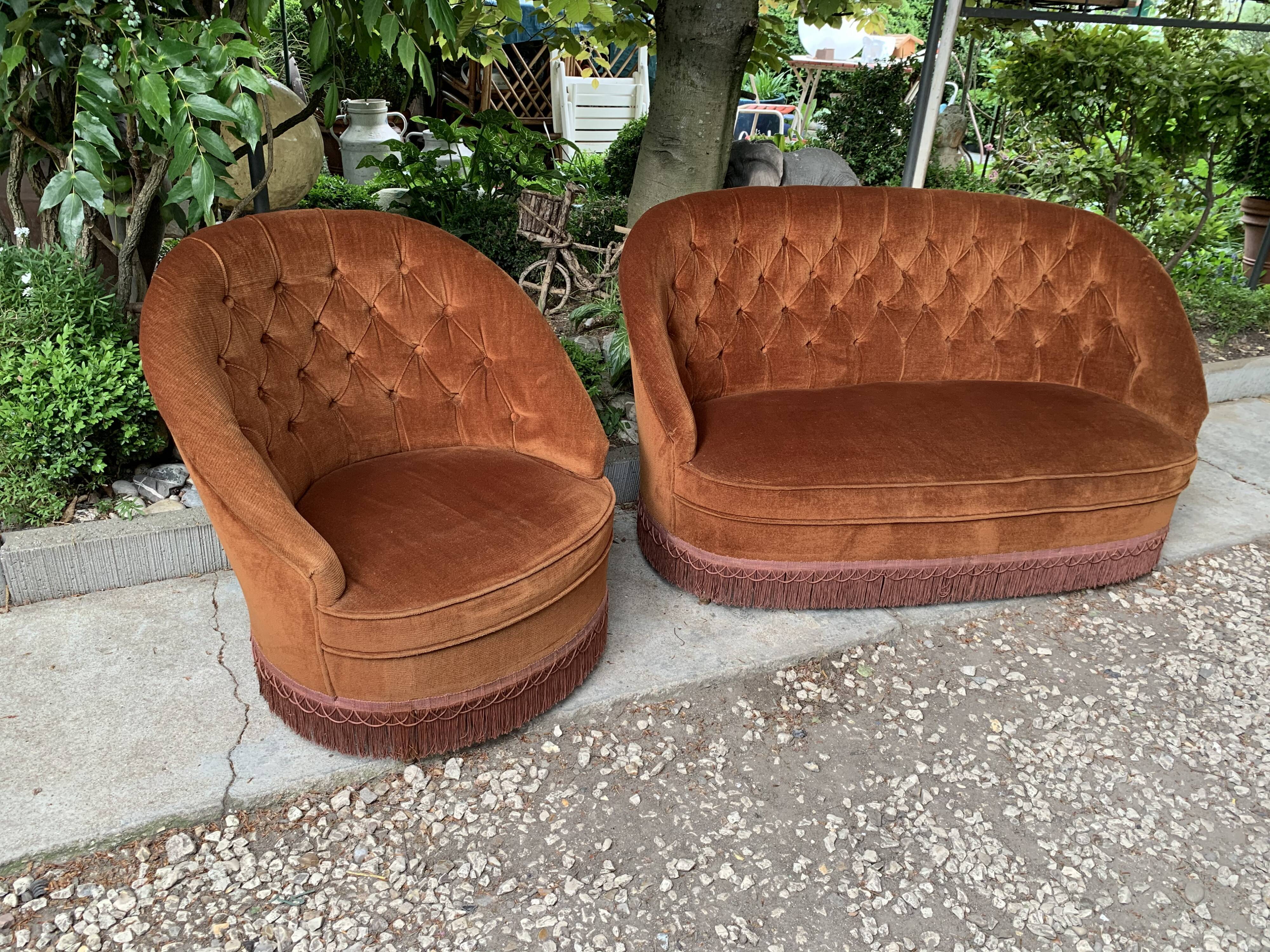 Sofa and chair toad velvet padded velvet