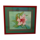 Peinture fleur rose