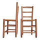 Paire de chaises en bois et paille