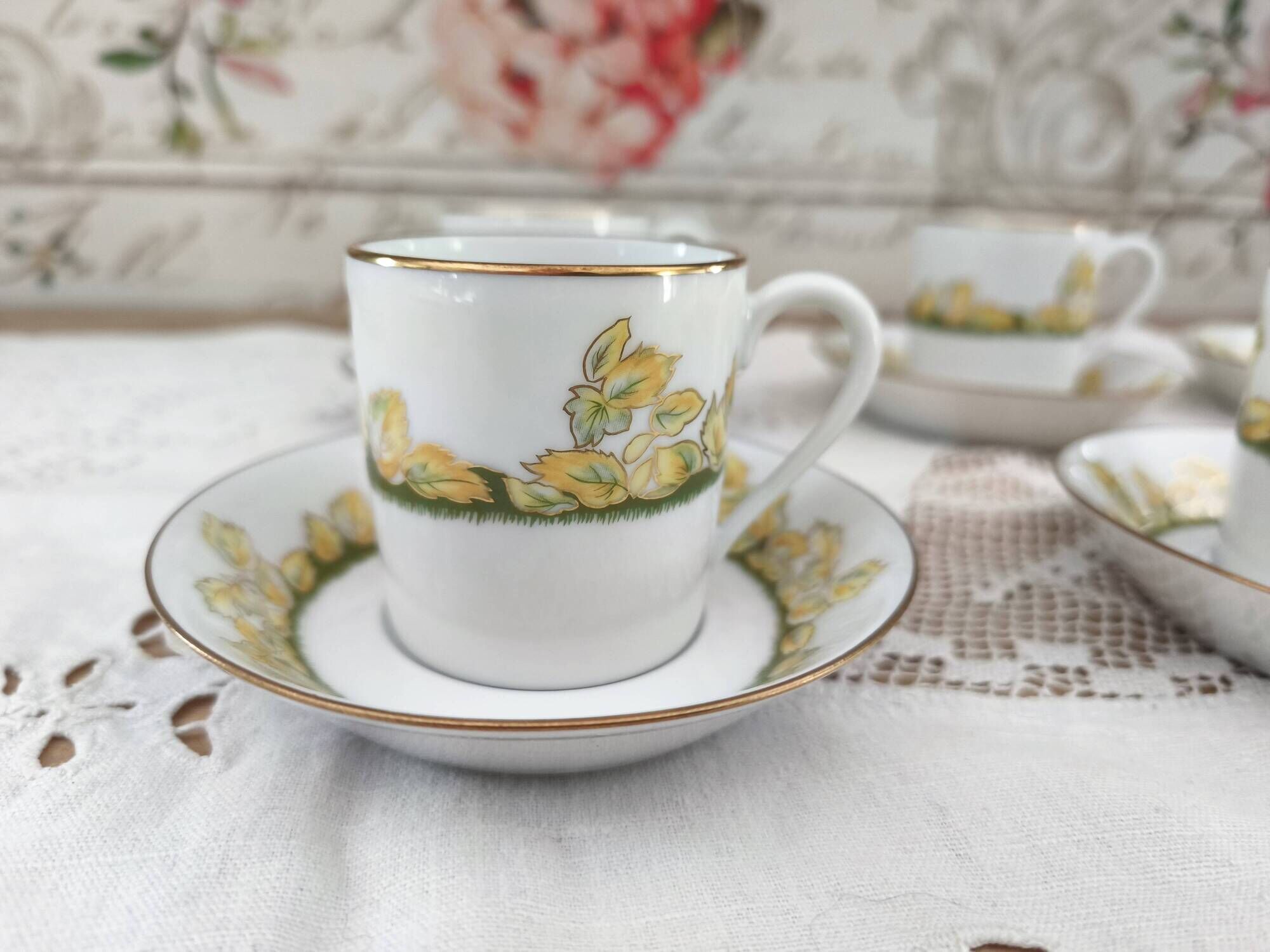 Set of 6 Limoges porcelain espresso cups Hôtel Métropole Brussels