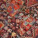 Tapis persan Khamseh ancien fait main, 4,9' x 6,4' (149 cm x 195 cm), années 1840 - 1B663
