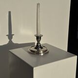 Small shiny silver-plated candlestick H11 D13