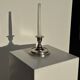 Small shiny silver-plated candlestick H11 D13