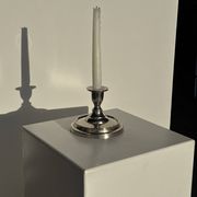 Small shiny silver-plated candlestick H11 D13