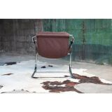 Postmodern chrome accent chaise longue