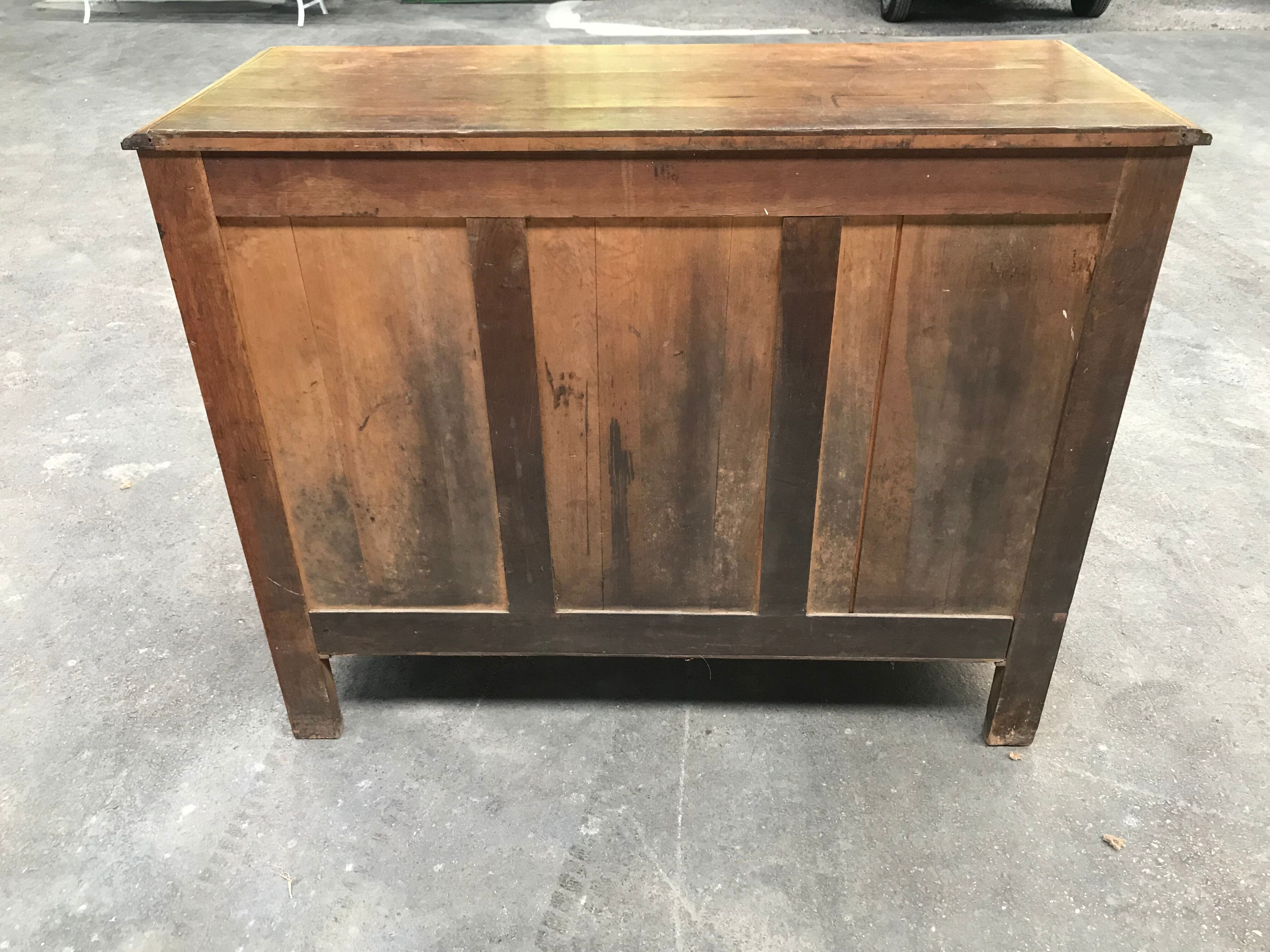 Art deco solid oak chest of drawers