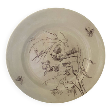 Large round ironstone dish stamped Clairefontaine
