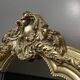 Large vintage French mantel mirror baroque wooden frame