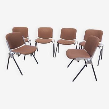 Set of 6 Italian design chairs 70s