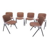 Set of 6 Italian design chairs 70s