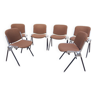 Set of 6 Italian design chairs 70s
