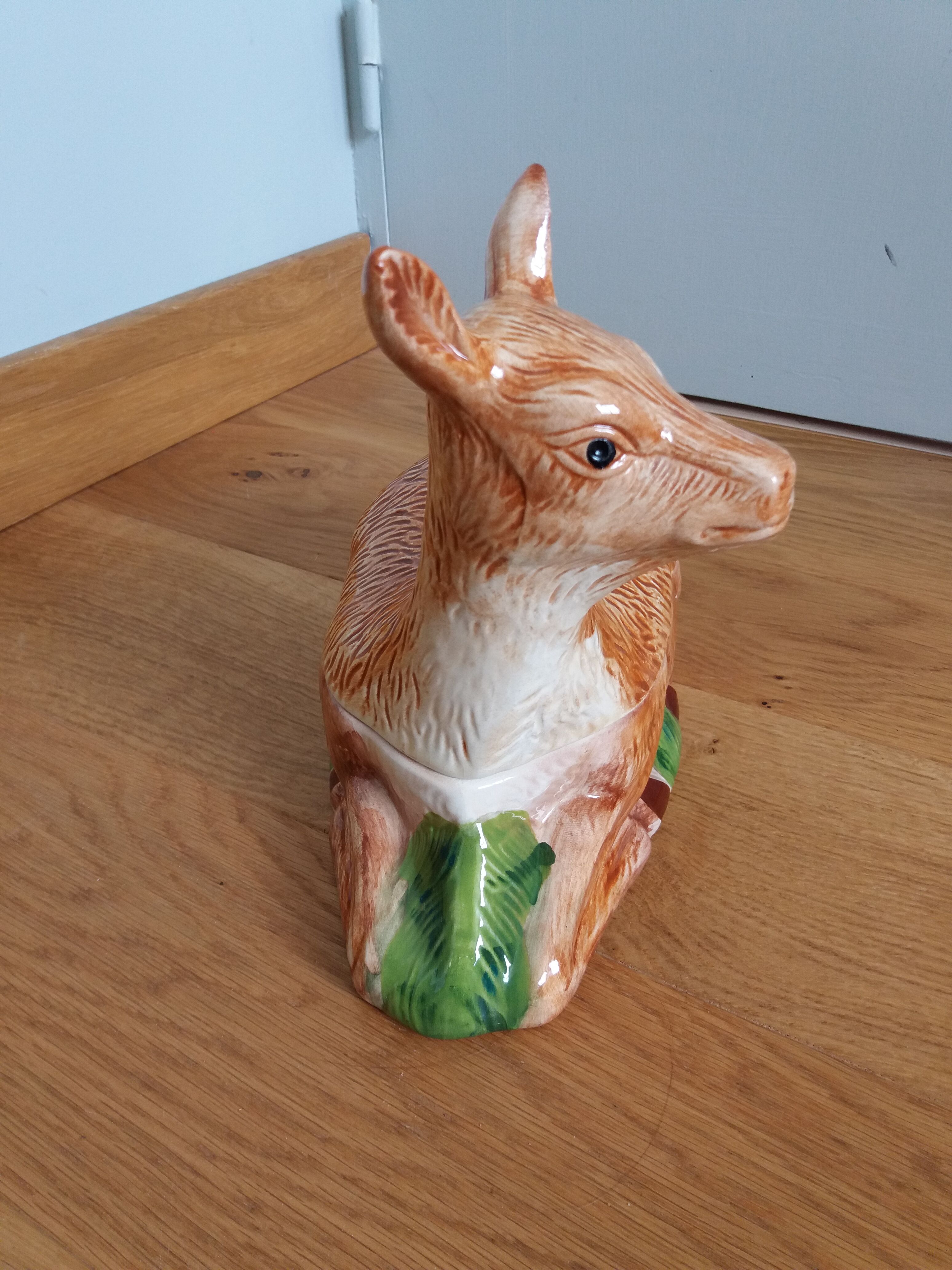 Terrine ceramic doe signed Caugant