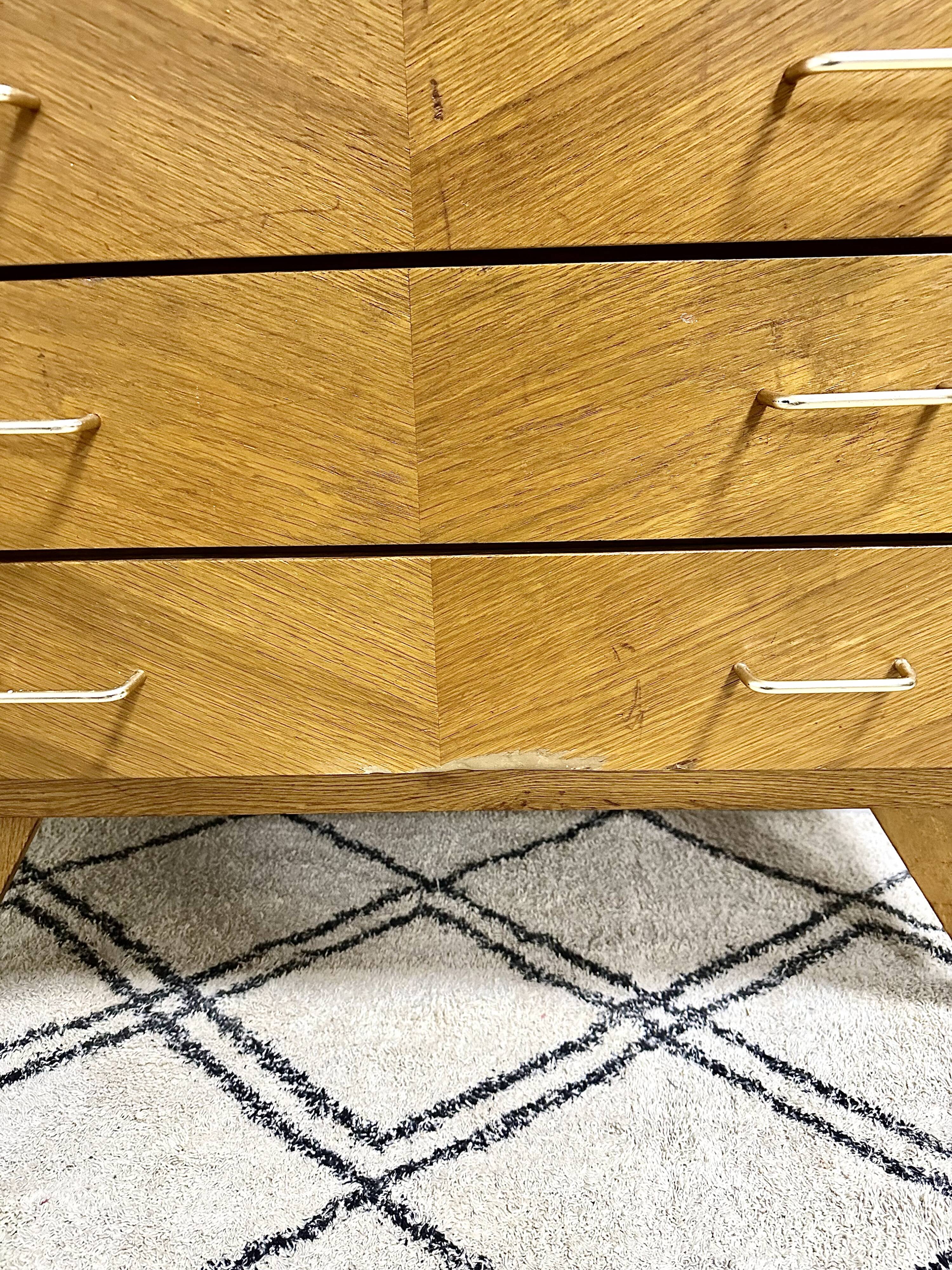 Vintage chest of drawers compass feet
