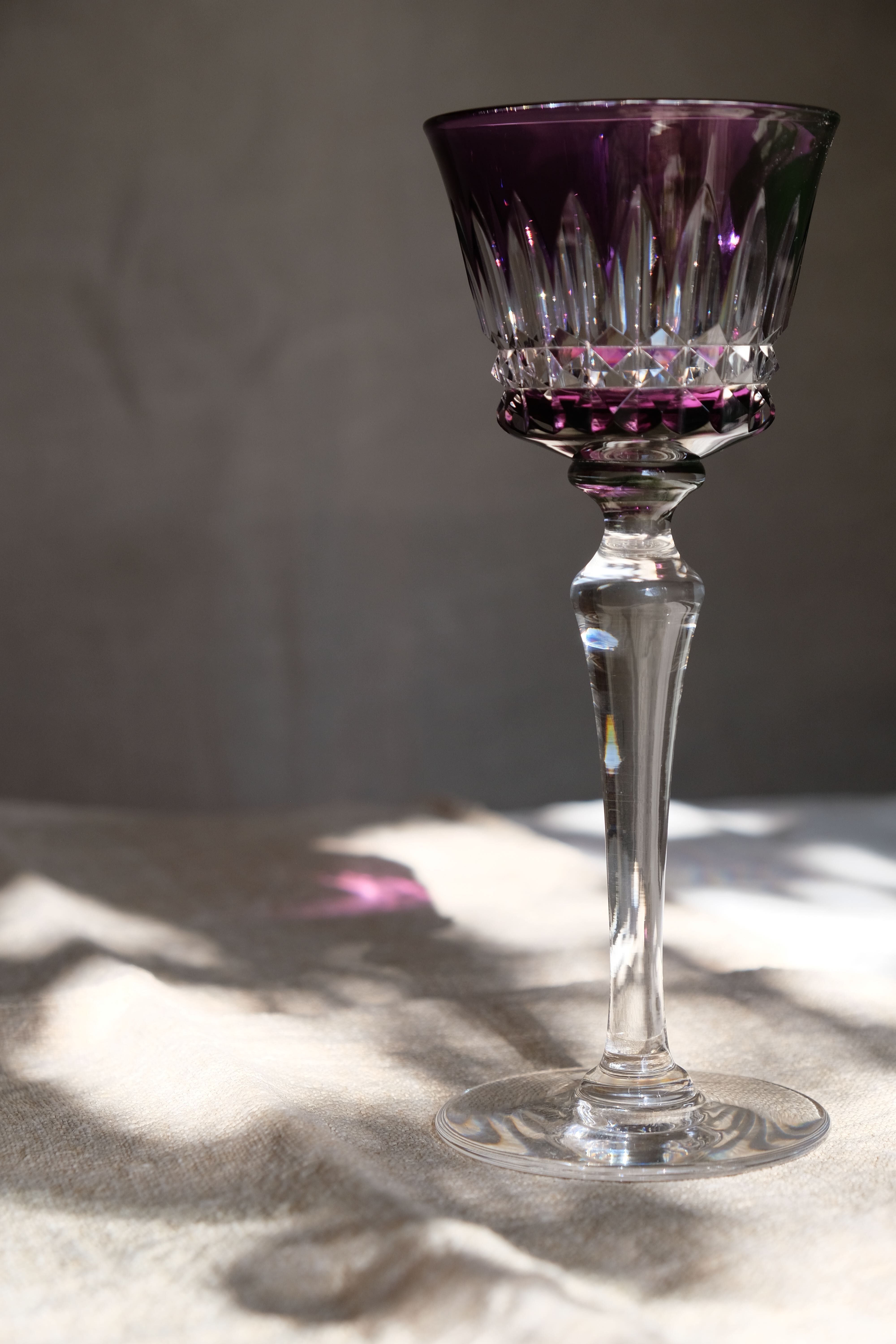 6 Baccarat glasses Piccadilly Model in colored crystal