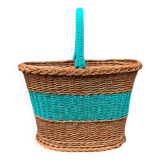 Vintage wicker basket and scoubidou