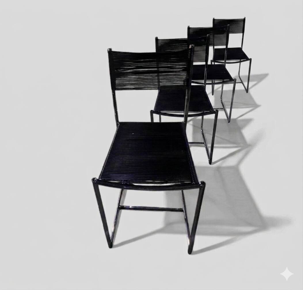 Set of 4 "spaghetti" chairs by Giandomenico Belotti for Alias
