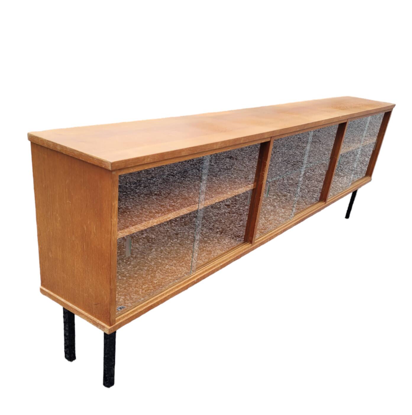 Enfilade vitrés vintage des années 60 en chêne