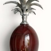 Pineapple lamp in chrome and amber Bakelite, style of Maison Charles - 1970.