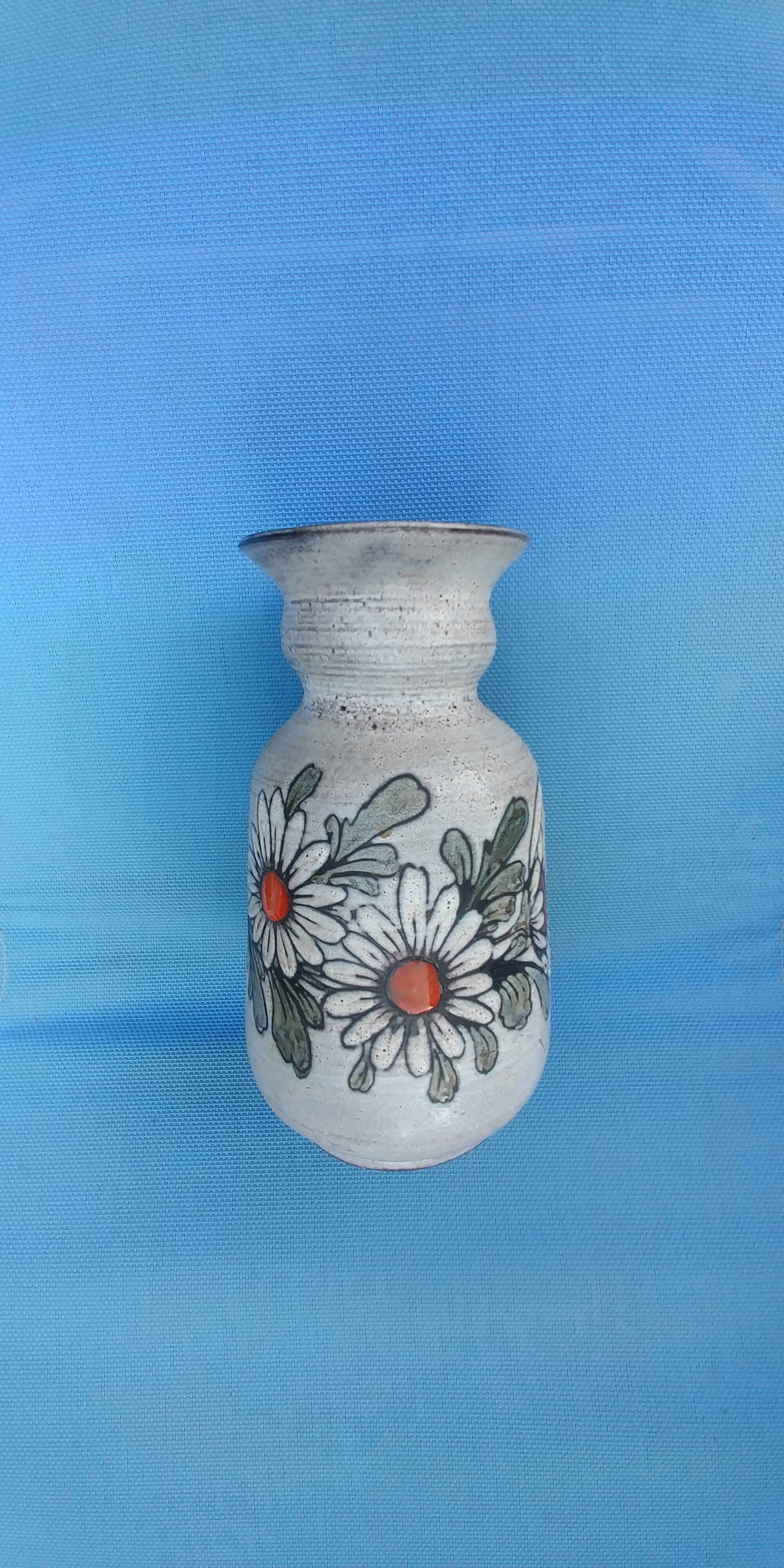 Vase Saint Paul Vallauris signed by Jacques Fonck and Jean Matéo Vintage decoration flowers 70s.