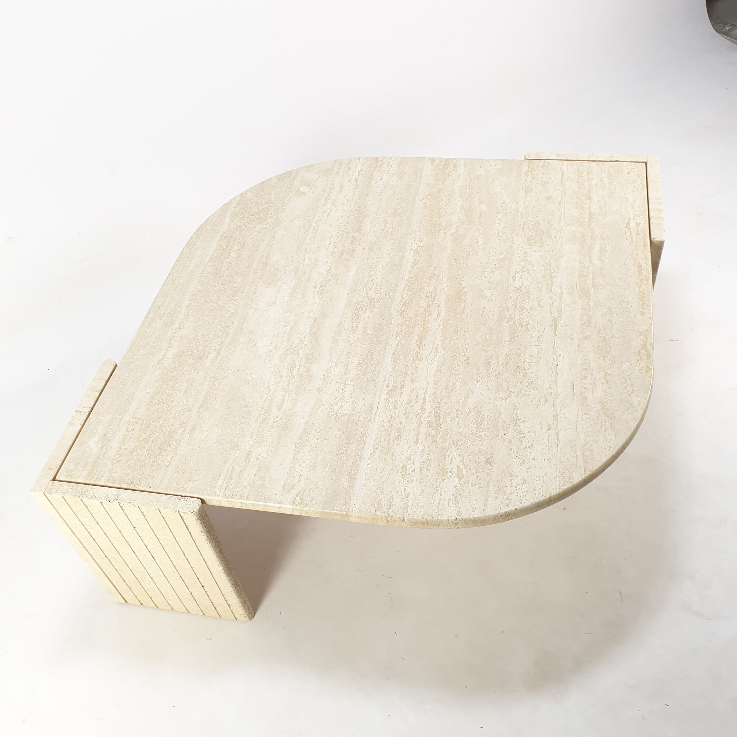 Mid-Century Italian Travertine Coffee Table, 1980's