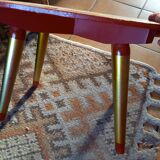 Old gilded wooden stool decorated vintage Russian craftsmanship