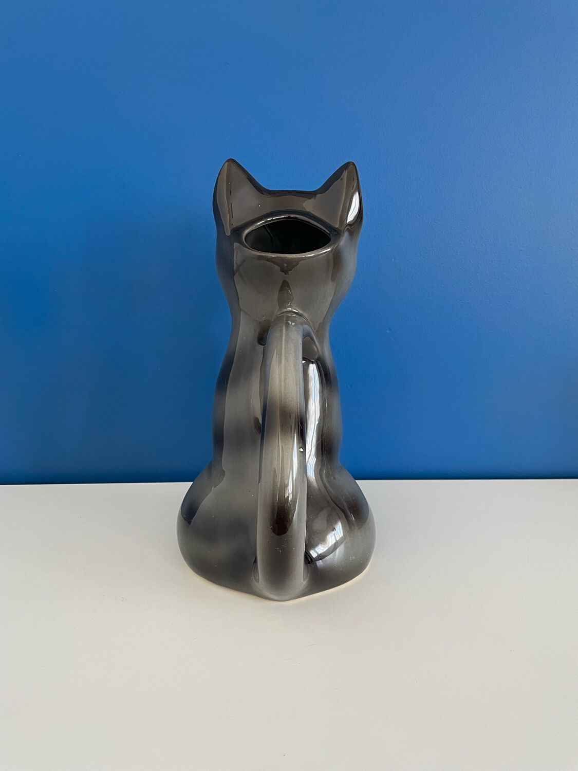 Vintage black cat jug pitcher