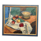 Original Danish Oil on Canvas – “Still Life” by Albert Gammelgaard (1897–1963) – Signed – 1931 – Vintage & Framed