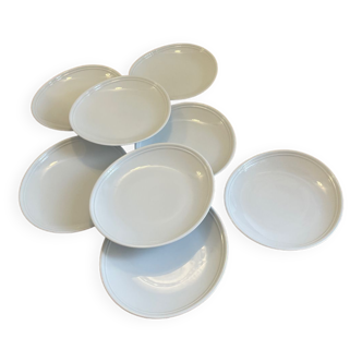 Lot white plate Reussy porcelain